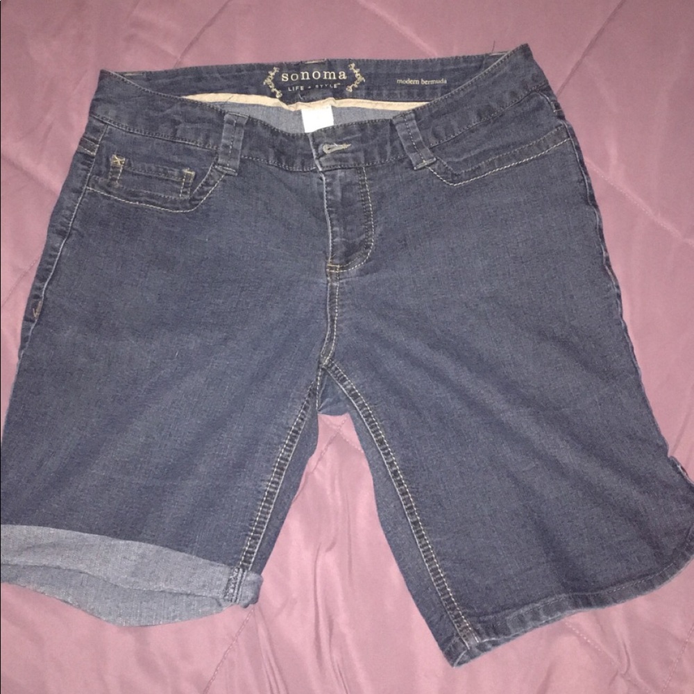 Bermuda style jean shorts